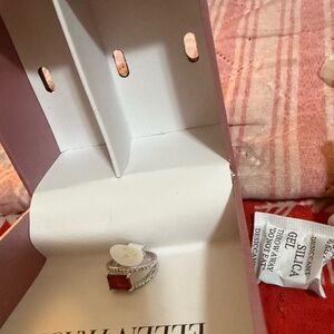 Elegant Silver and Red Ring